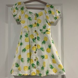 Janie and Jack Pineapple Puff Sleeve Dress